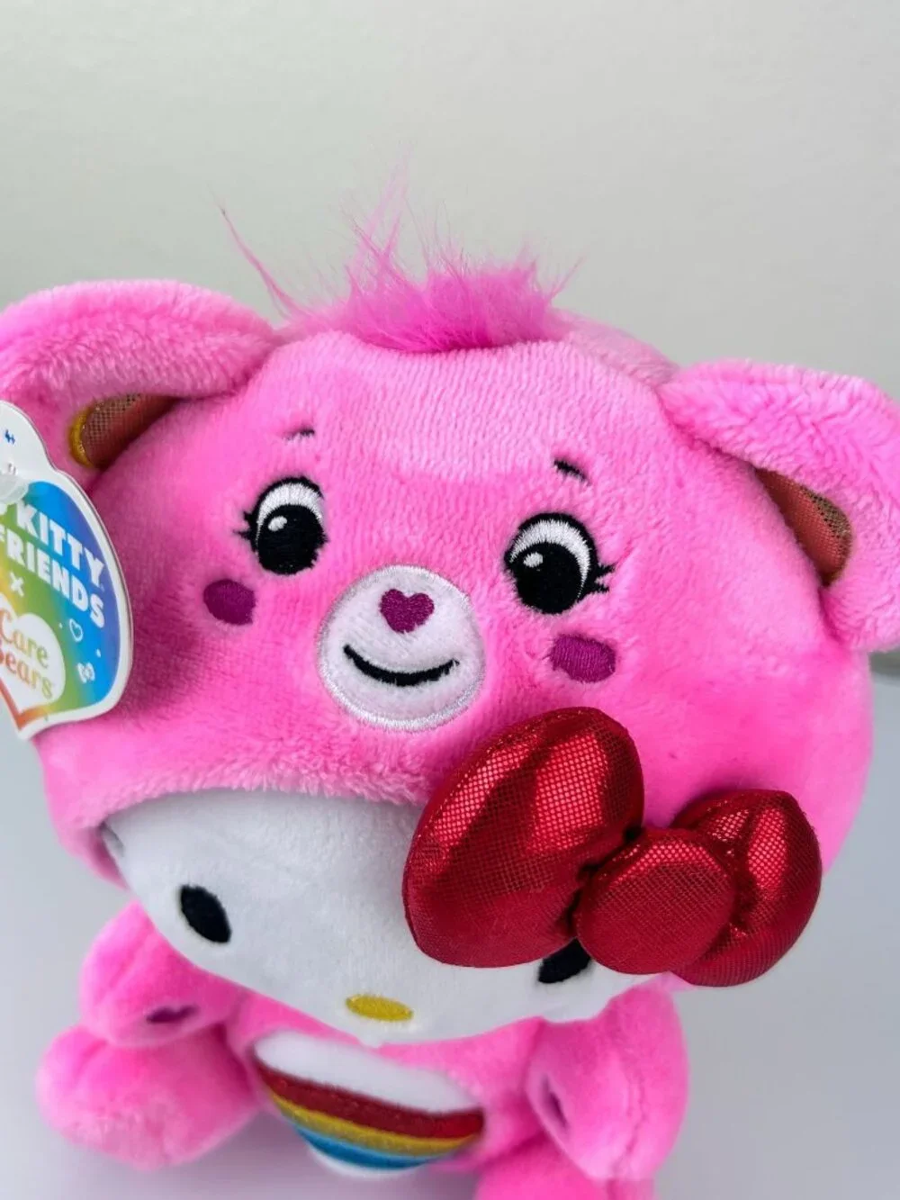 Care Bears Hello Kitty Stuffed Animal Plush Rainbow Bow Gift Cute NWT Sanrio